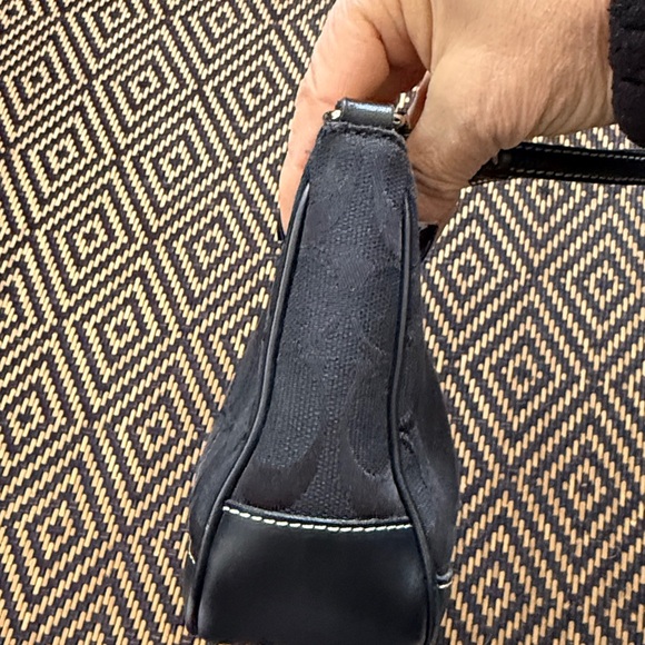 Vintage Y2K Coach signature demi pouch 6094  black with nickel - Picture 6 of 13